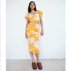 Zara Jacquard Midi Skirt & Top Set!